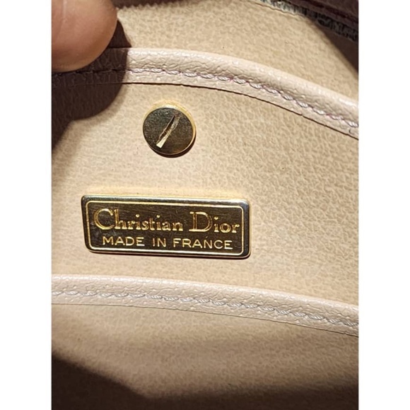 Authentic CHRISTIAN DIOR Vintage Trotter Pattern Crossbody Bag Wine - Picture 8 of 16